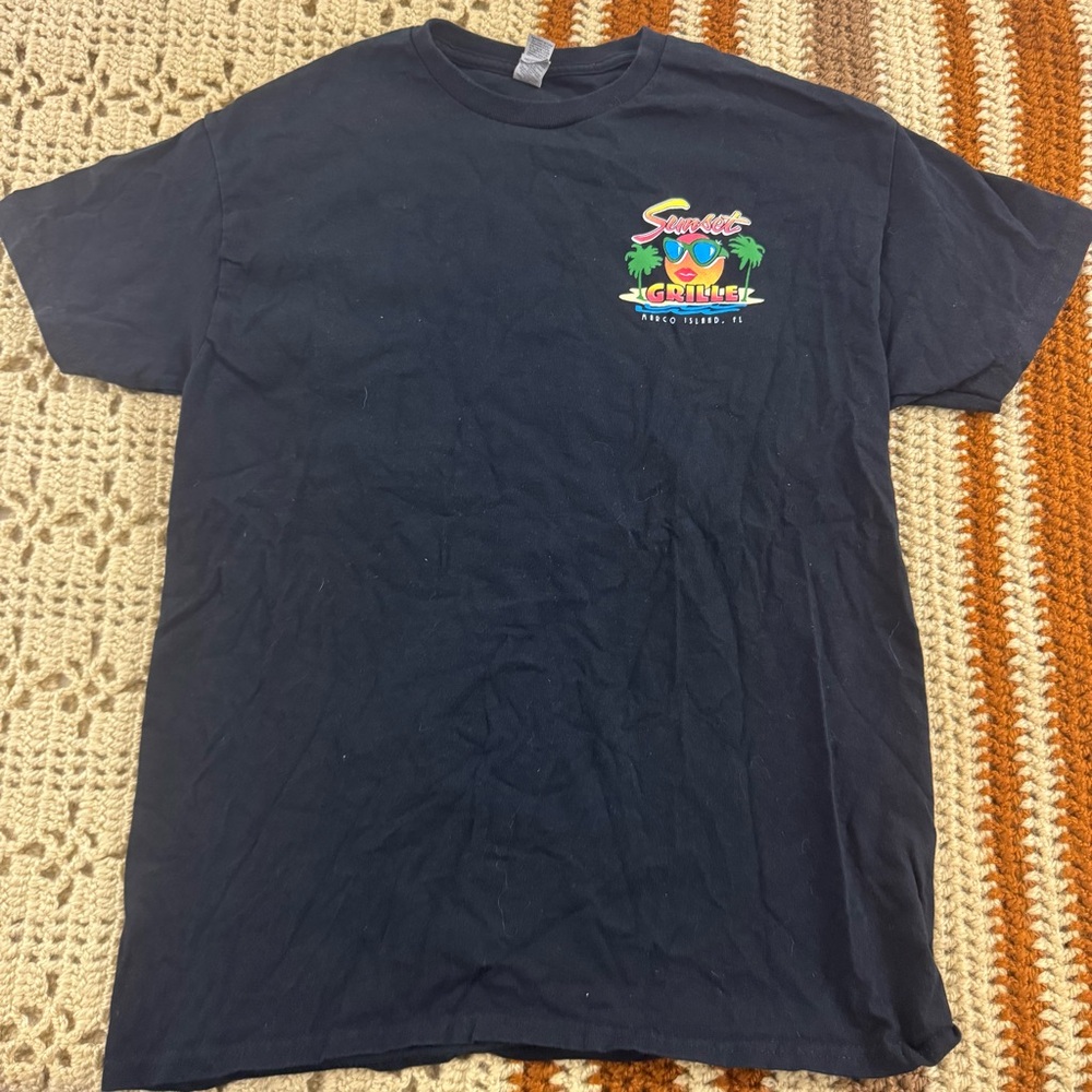 Gildan Navy Short Sleeve Tee with Colorful Graphic